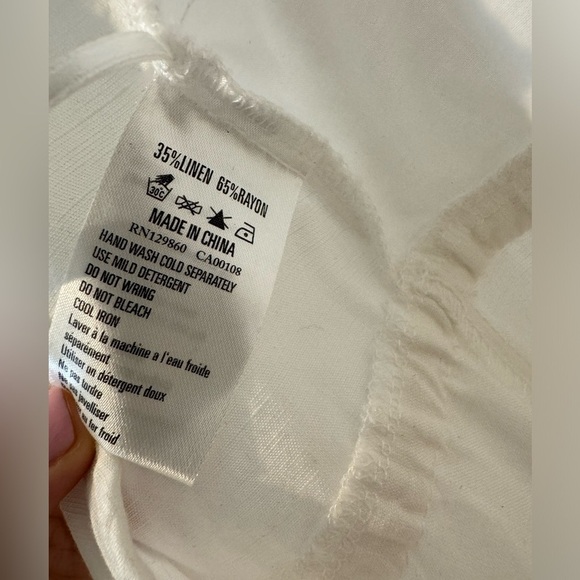 RHYTHM White linen jumpsuit with open back size XL like new - Picture 7 of 9